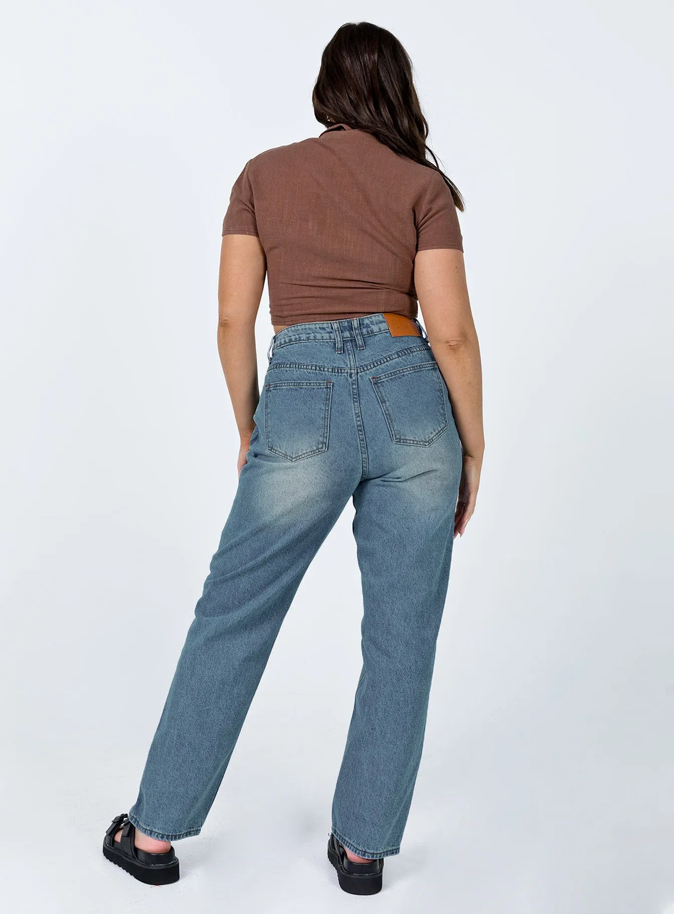 Softened Denim Material Date Night Summer Vibes Isabelle Straight Leg Denim Jeans