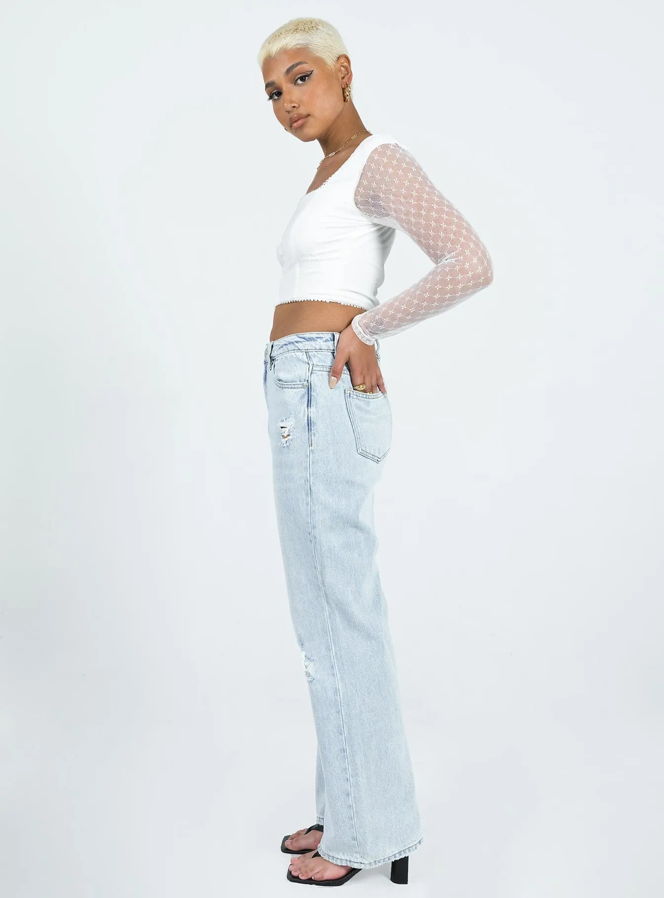 No Gap Waist Engineering Tanya Straight Leg Jeans Denim