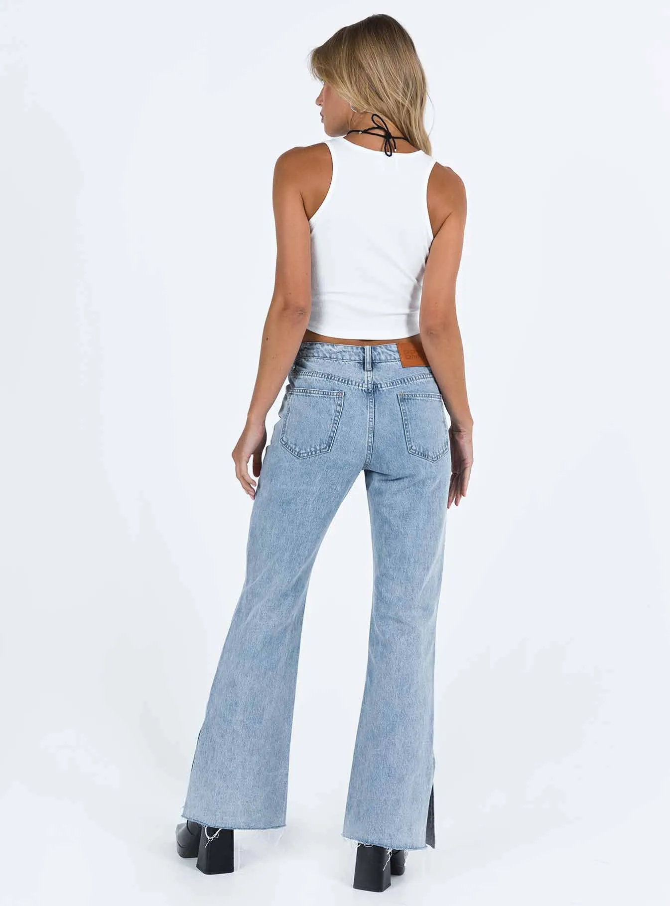 Camilu Split Hem Jeans Denim Street Style