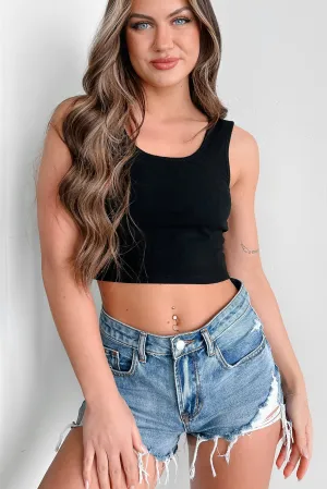 Candid Responses Brami Crop Tank (Black) Quick Recovery Fabric long lasting durability