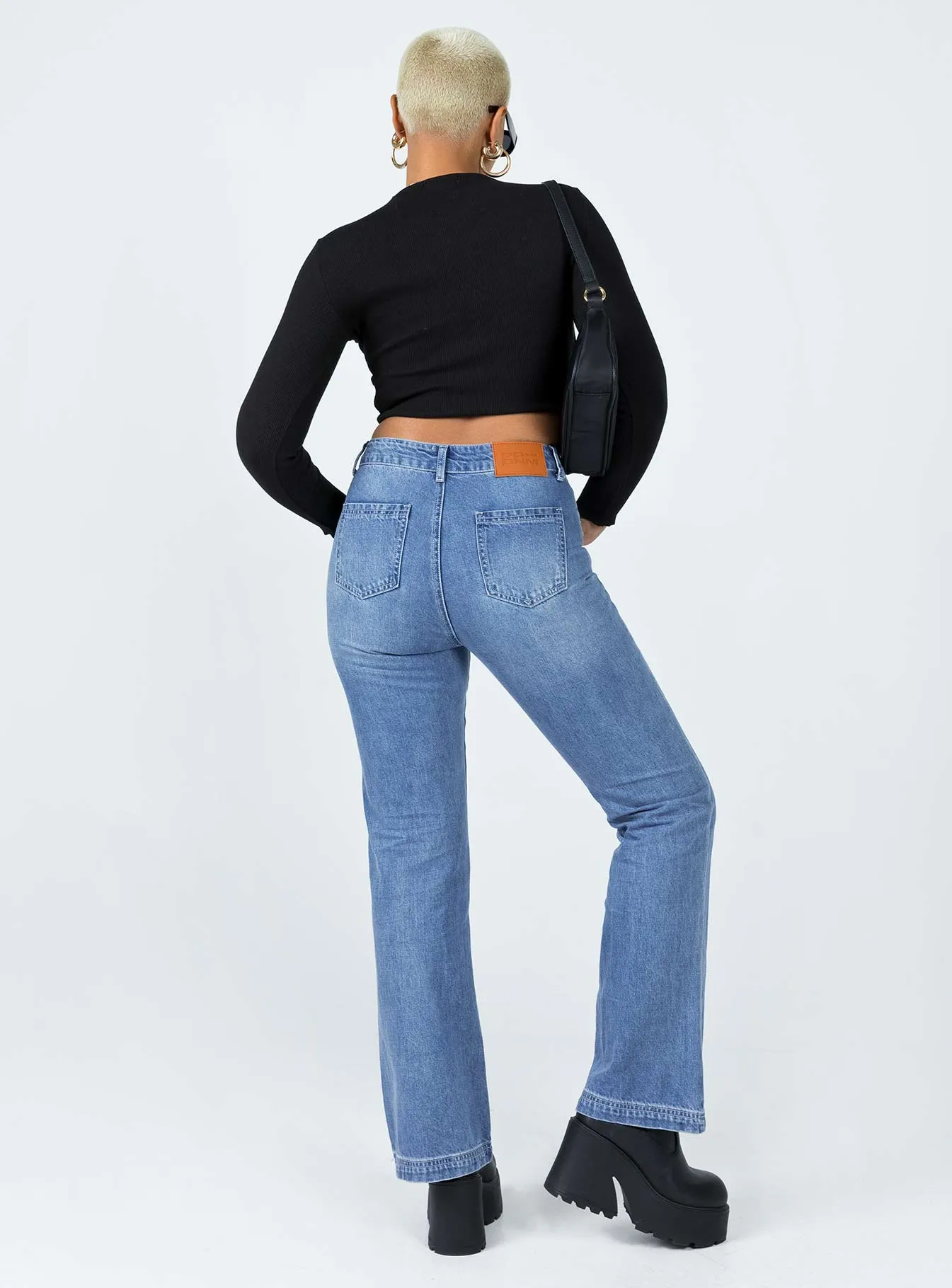 Recycled Cotton Blend Active Fit Cholula Straight Leg Denim Jeans