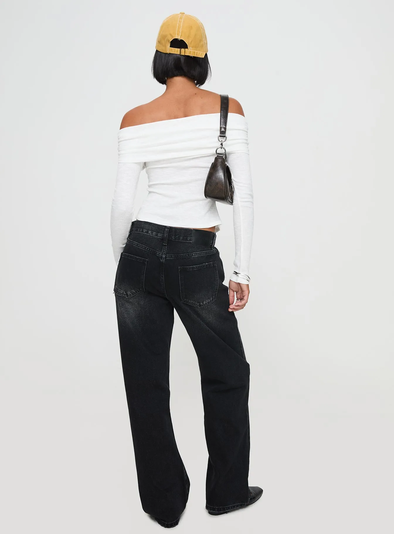 Mezze Straight Leg Jeans Washed Black Classic Style Comfort Wear