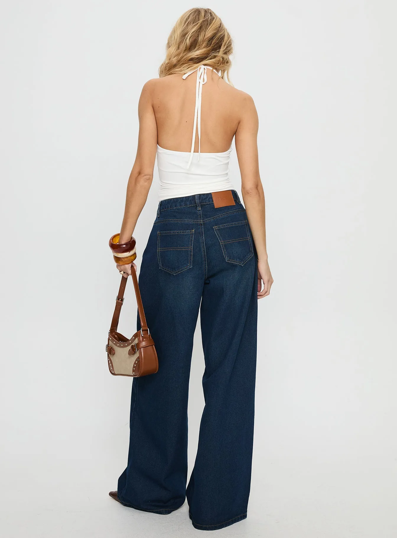Naylor Mid Rise Wide Leg Jeans Mid Blue Denim Petite Year Round