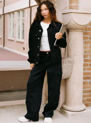 Chill Mode Bold Look Professional Wear Nosita Cargo Jeans Black