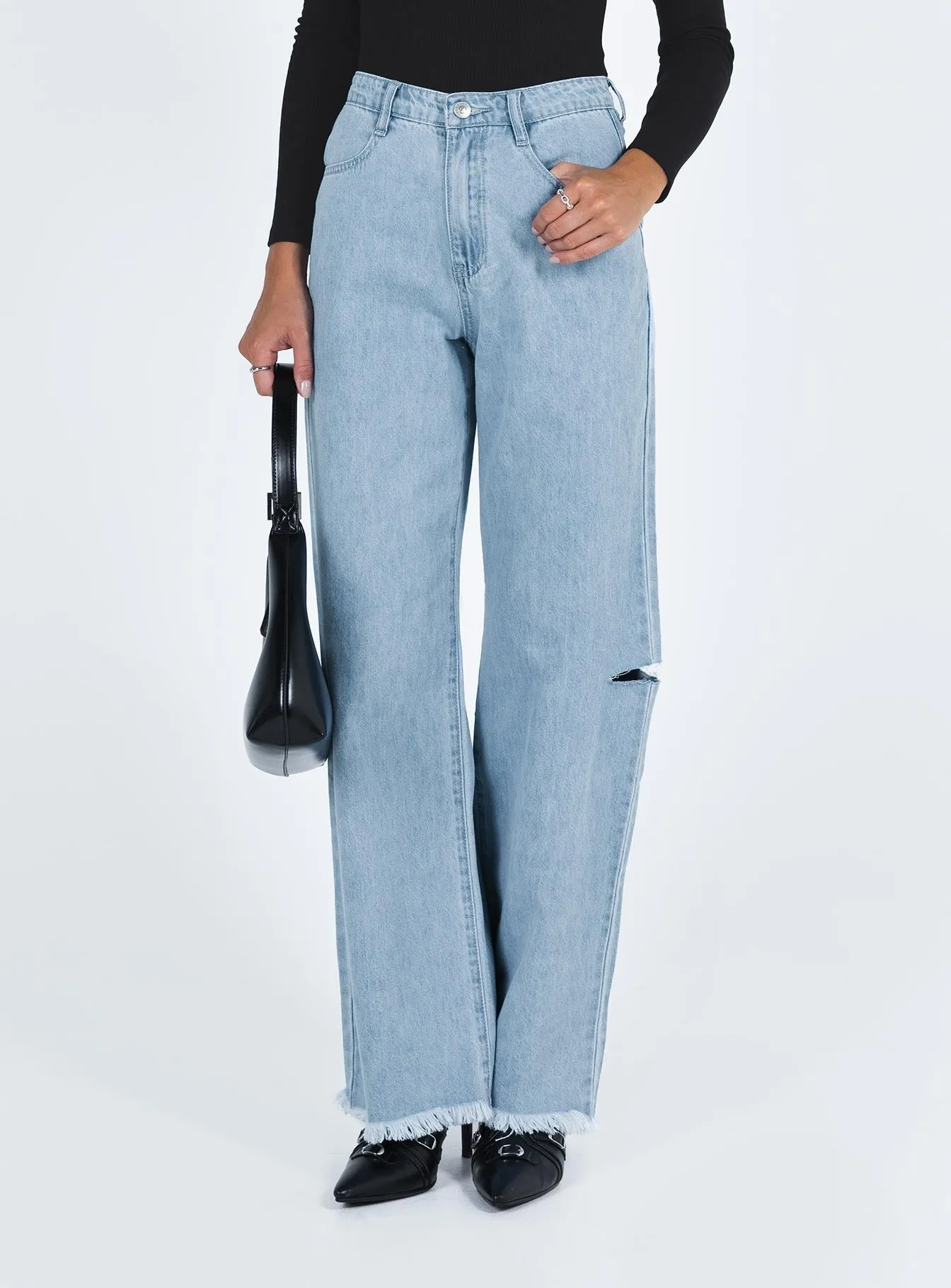 Rebekah Wide Leg Jeans Mid Wash Denim Vintage Lover Teen Outfit