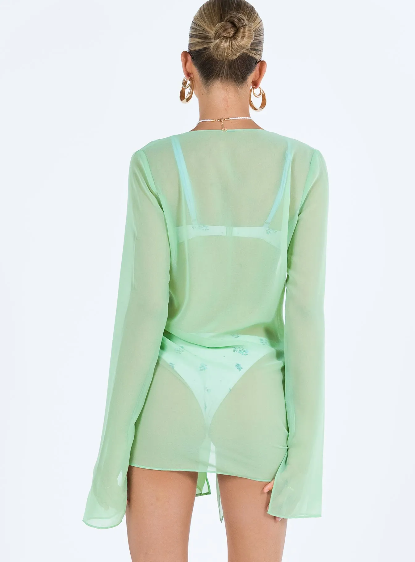 Star Look Club Glow Sharp Mini Dress Green