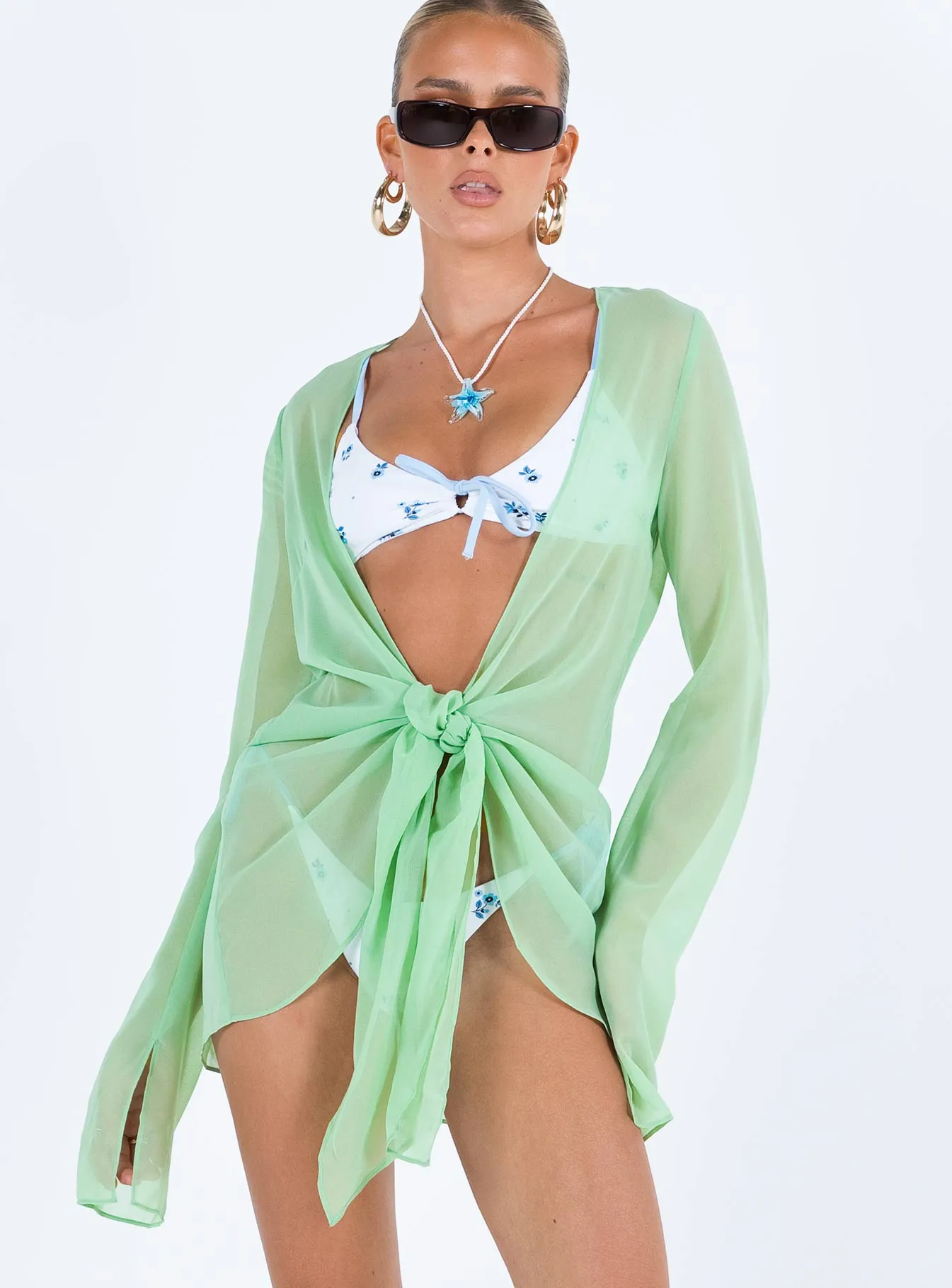 Sharp Mini Dress Green Water Resistant