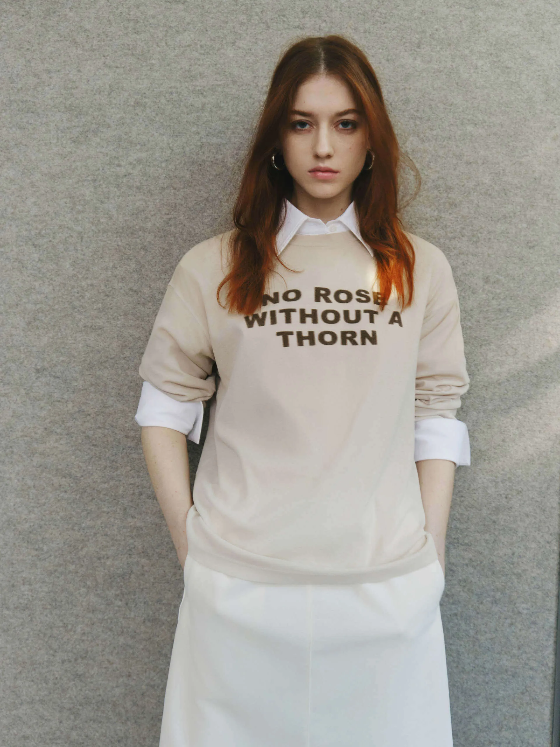 Long Sleeve Letter T-shirt Breathable Fit