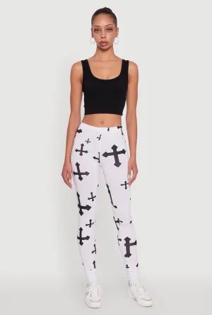 Postpartum Fit Slim Fit Pro Athlete Weekend Trip Assorted Cross Print Leggings