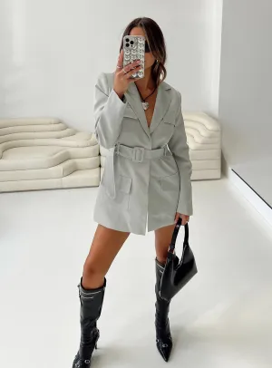 Steinway Mini Dress Grey Layered Neckline