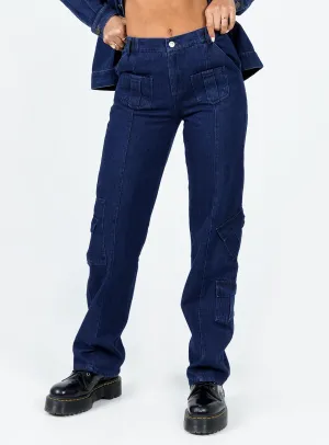 Stretch Free Fit The Nina Cargo Jeans Denim