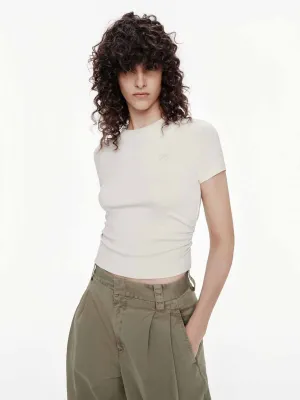 Cropped Pleated T-shirt Classic Trend Look