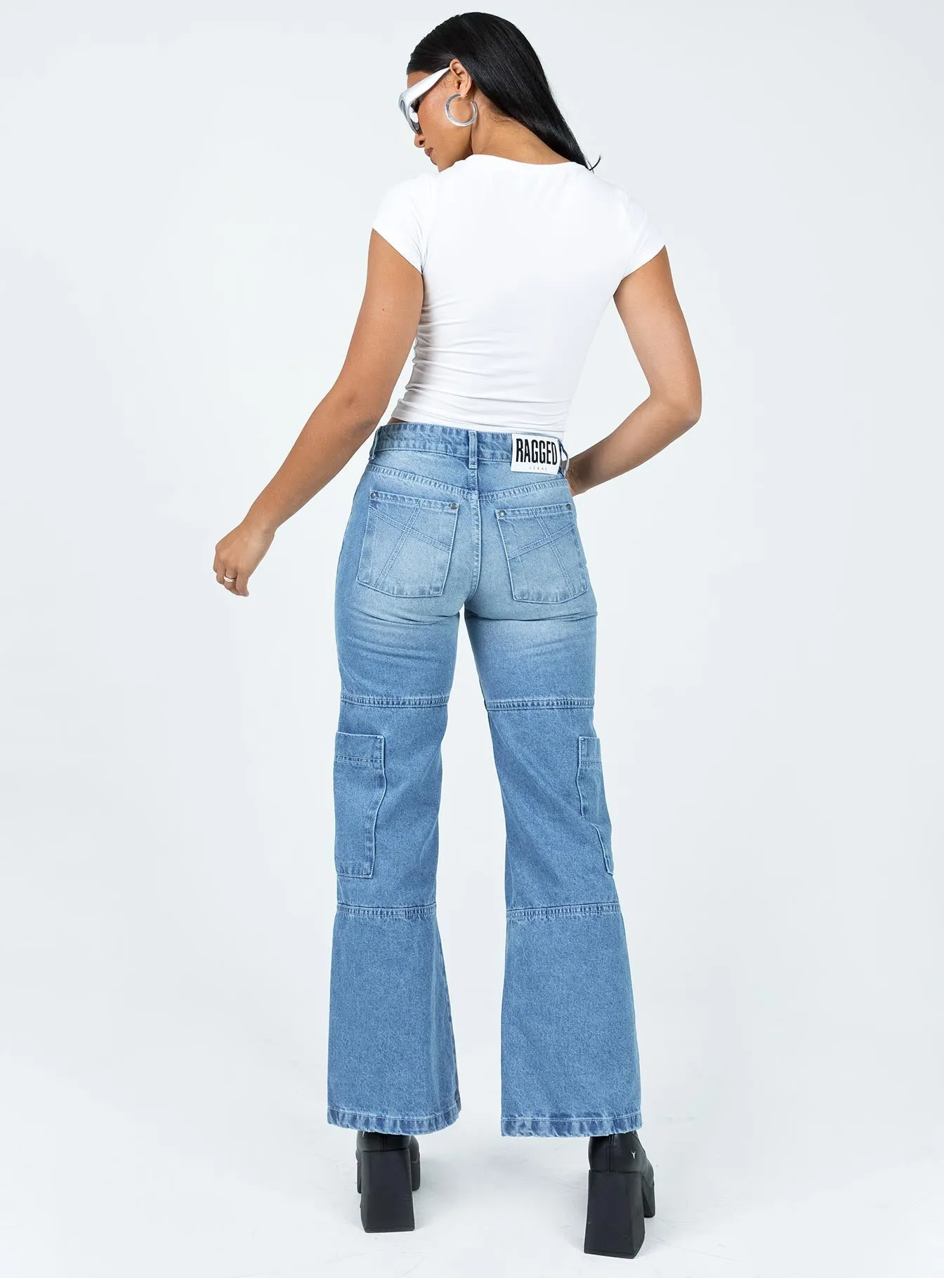 Nature Lover Outdoor Adventure Autumn Days Base Fit Piece The Ragged Priest Low Rise Dad Jean Light Blue