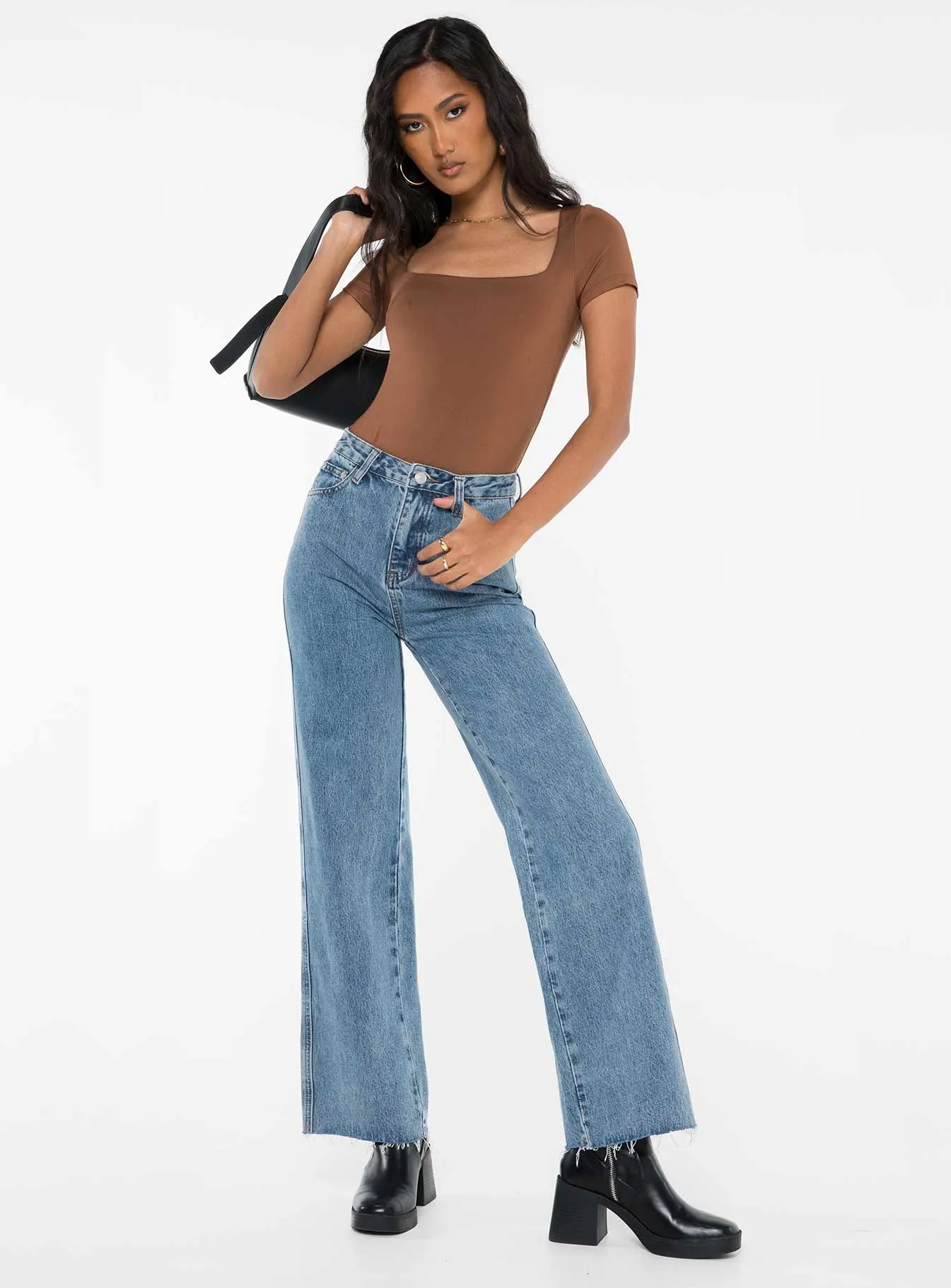 Durable Streetwear Fan Premium Date Night Casual Friday Arlington High Rise Straight Leg Jeans Mid Wash