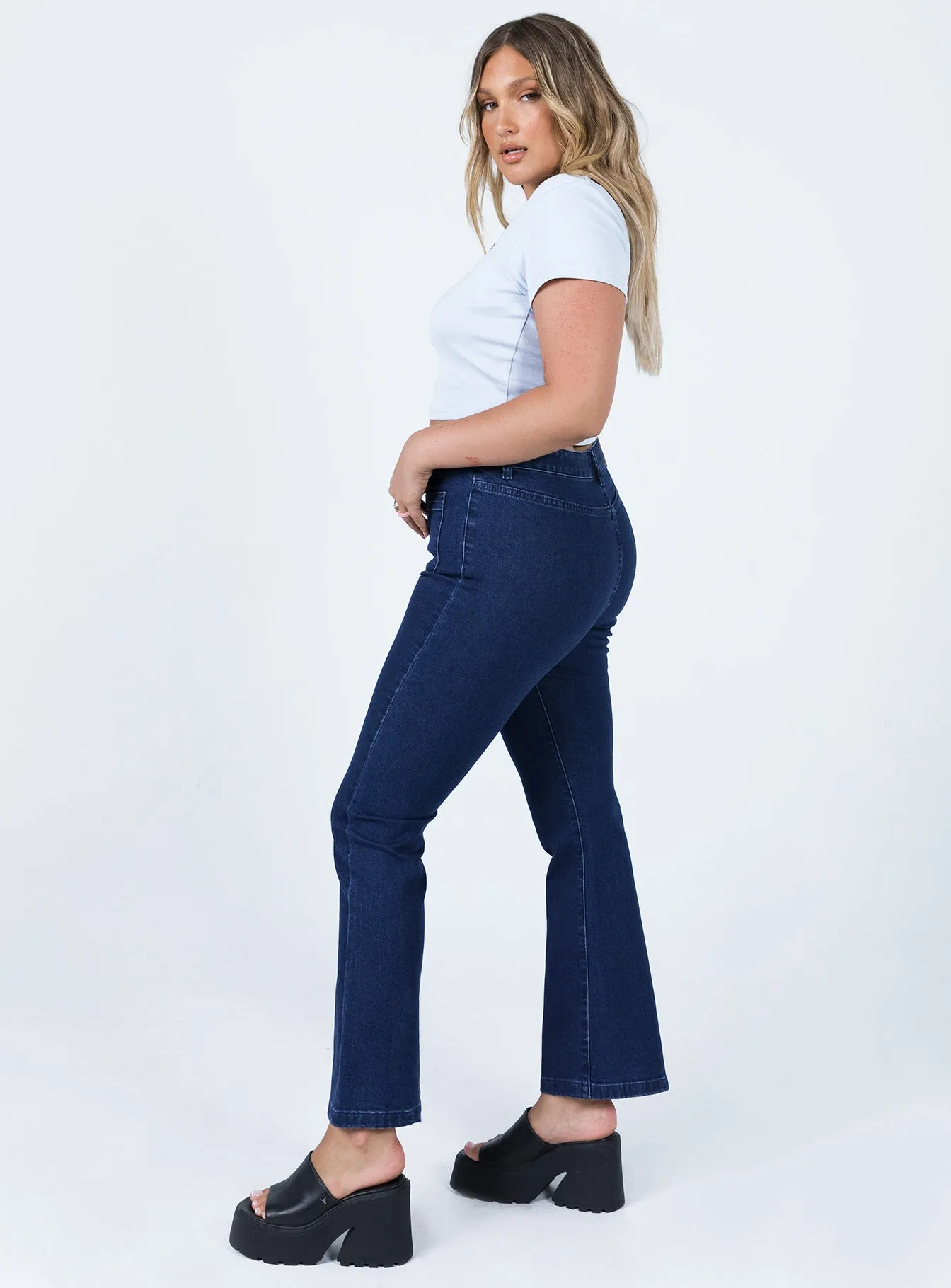 Timeless Design Dalta Mid Rise Flare Denim Jeans