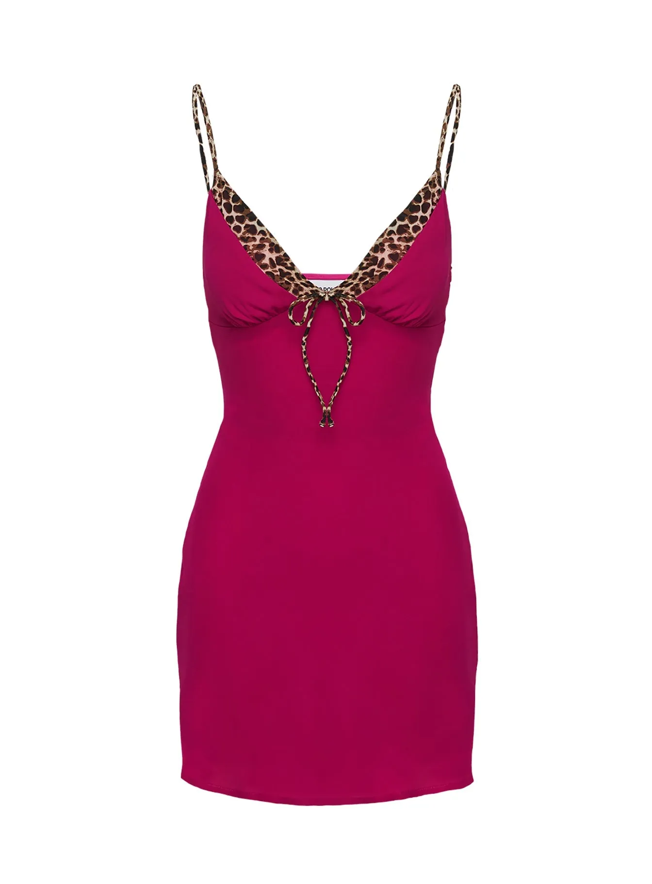 Bare Leg Moorey Mini Dress Hot Pink / Leopard