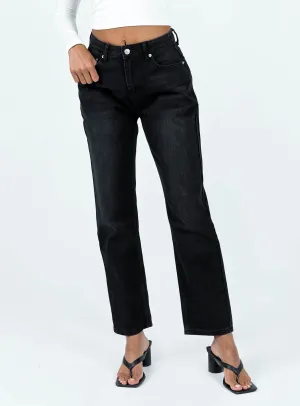 Balanced Fit Lightweight Morning Stroll Durable Organic Cotton Blend Wilsons Loose Leg Low Rise Jean Black