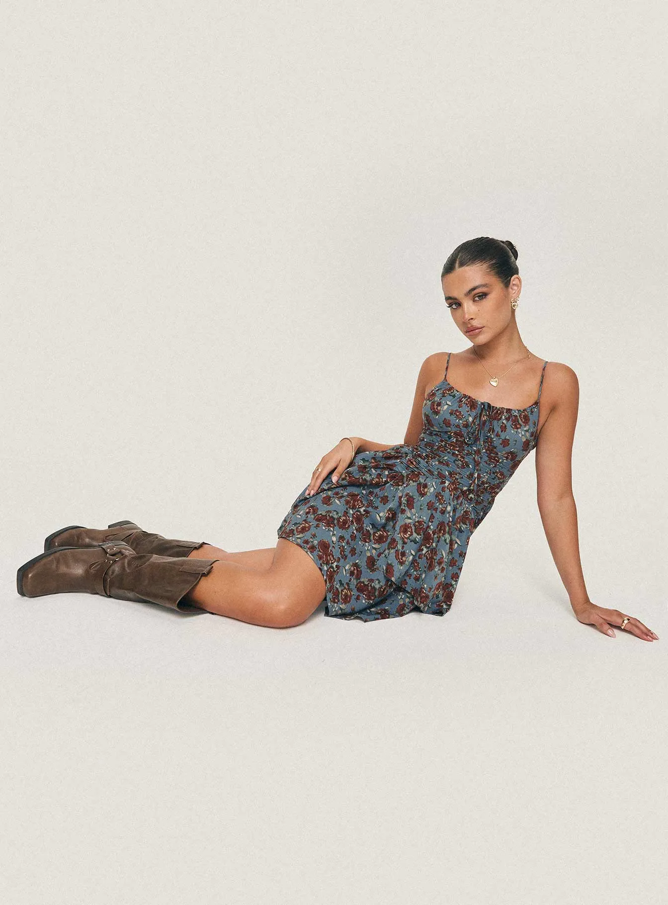 Trendy Fashion Barrett Mini Dress Blue / Floral