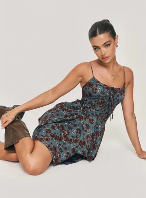 Casual Comfort Look Boho chic Barrett Mini Dress Blue / Floral