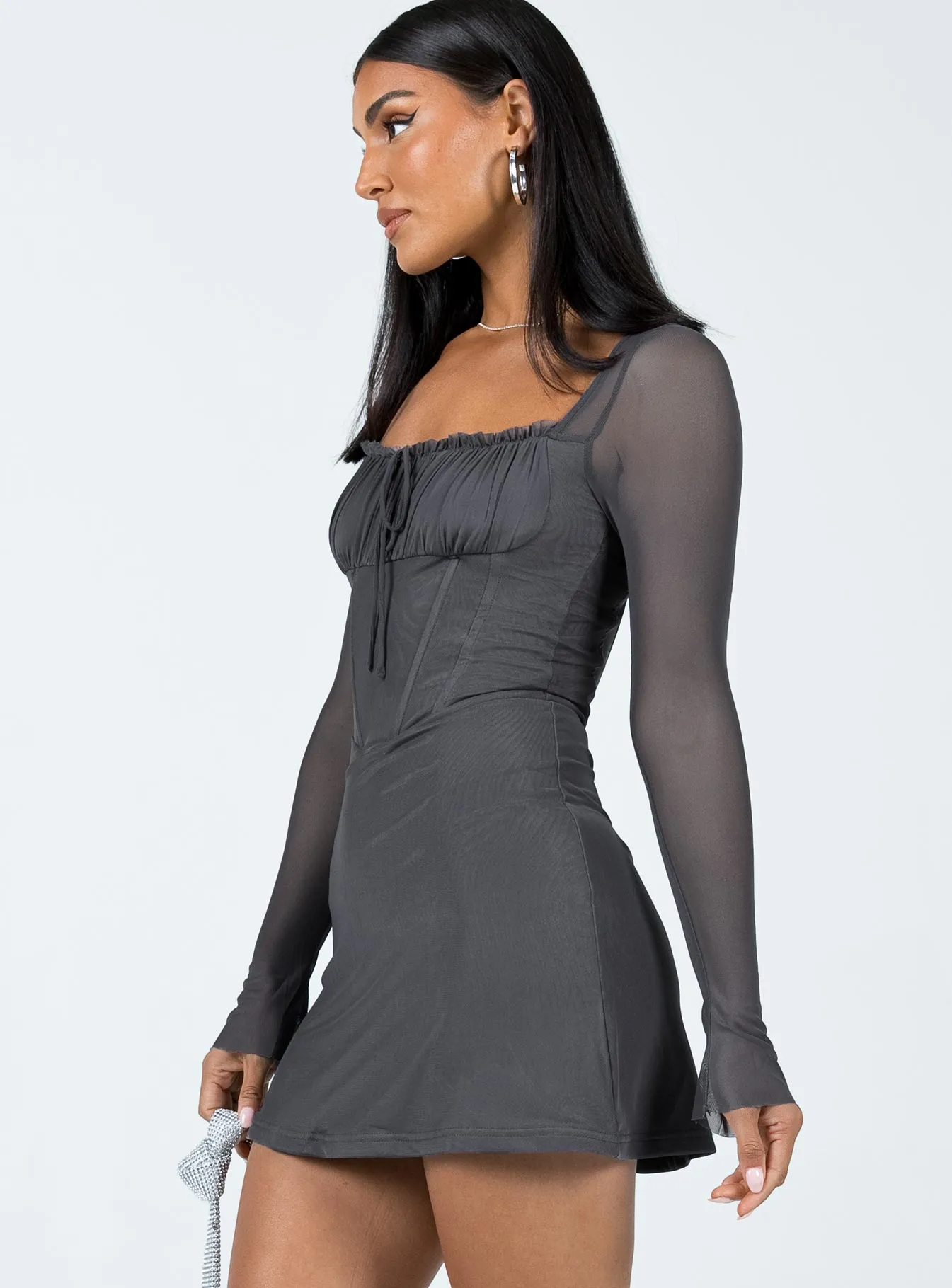 Clermont Corset Mini Dress Slate Grey Star Edge