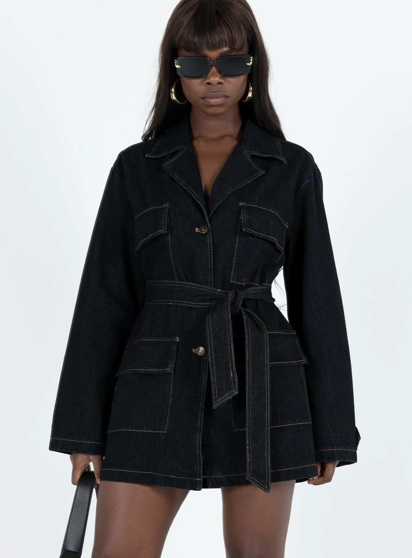 Tall Cut Giselle Mini Dress Dark Denim