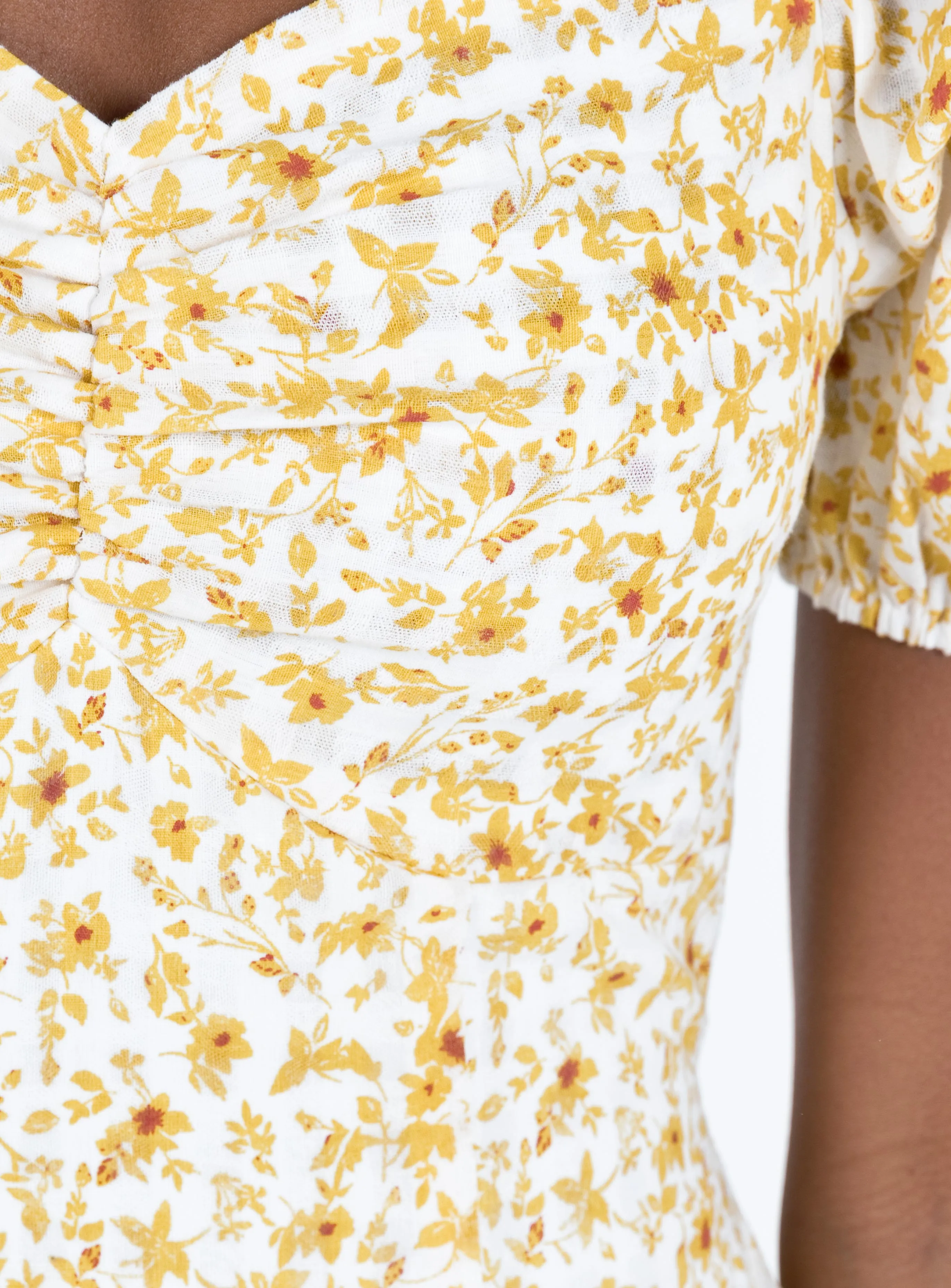 Hot Pick Kaori Mini Dress Yellow Floral