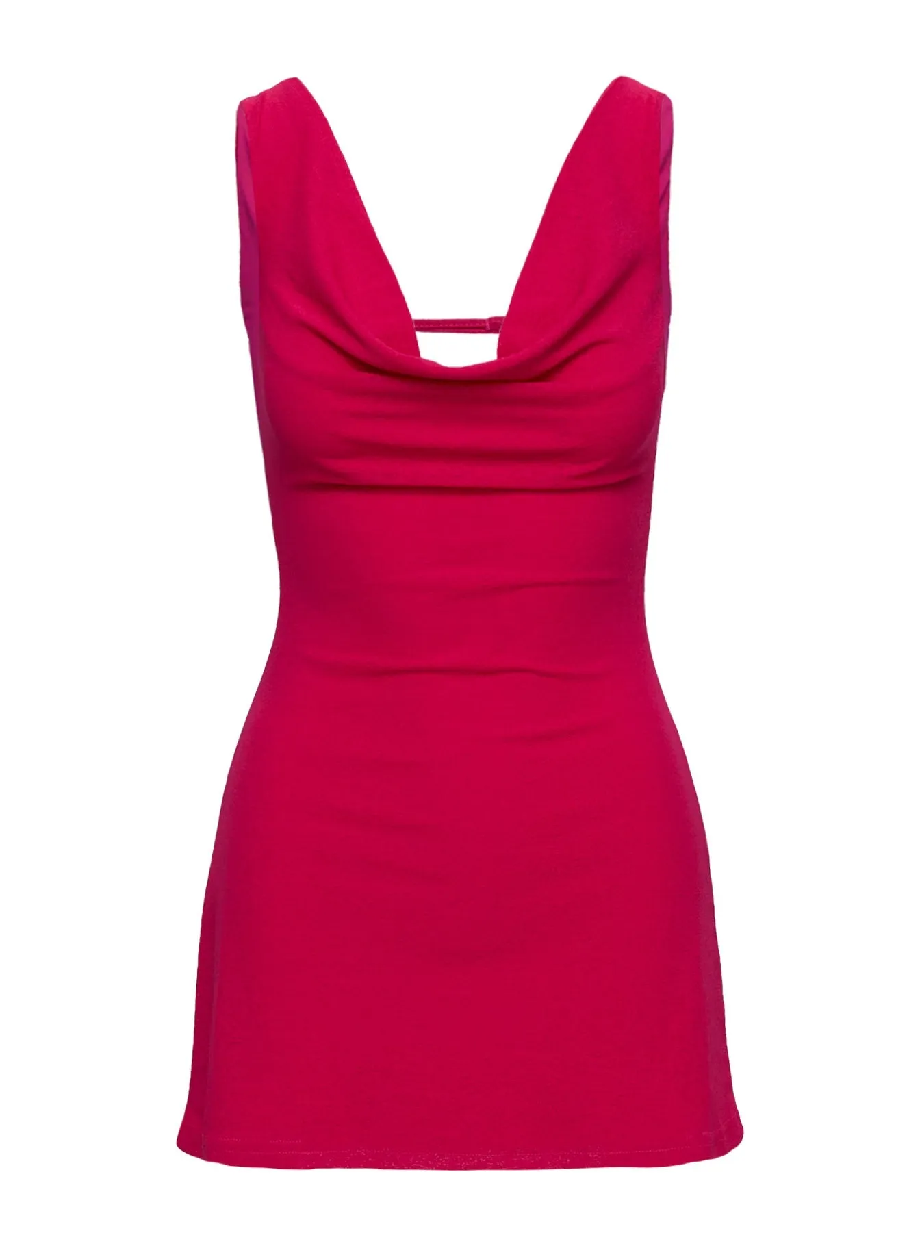 Killer Queen Cowl Mini Dress Pink Night Glow