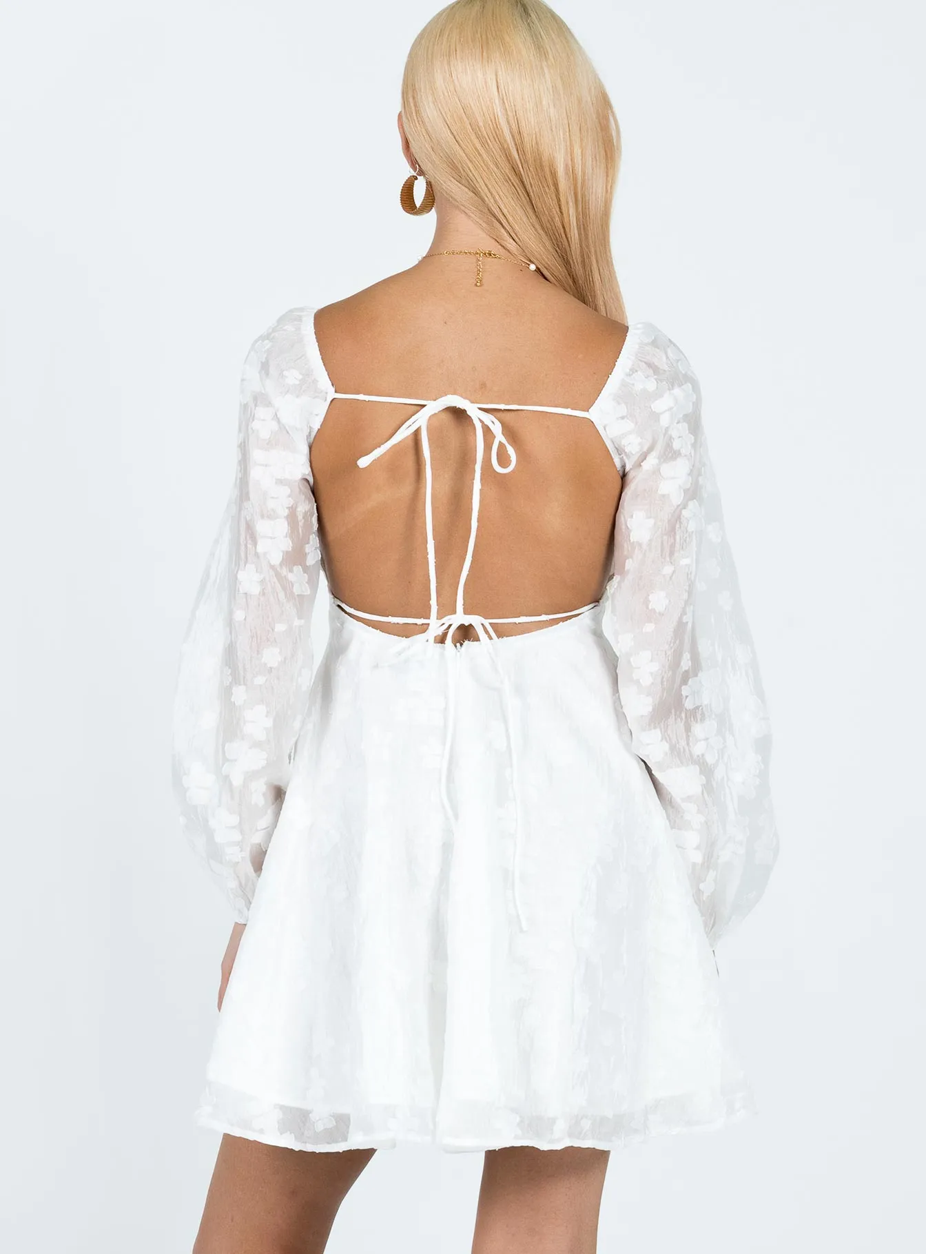 Marceau Long Sleeve Mini Dress White City Mode