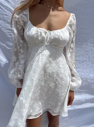 Marceau Long Sleeve Mini Dress White Pop Star