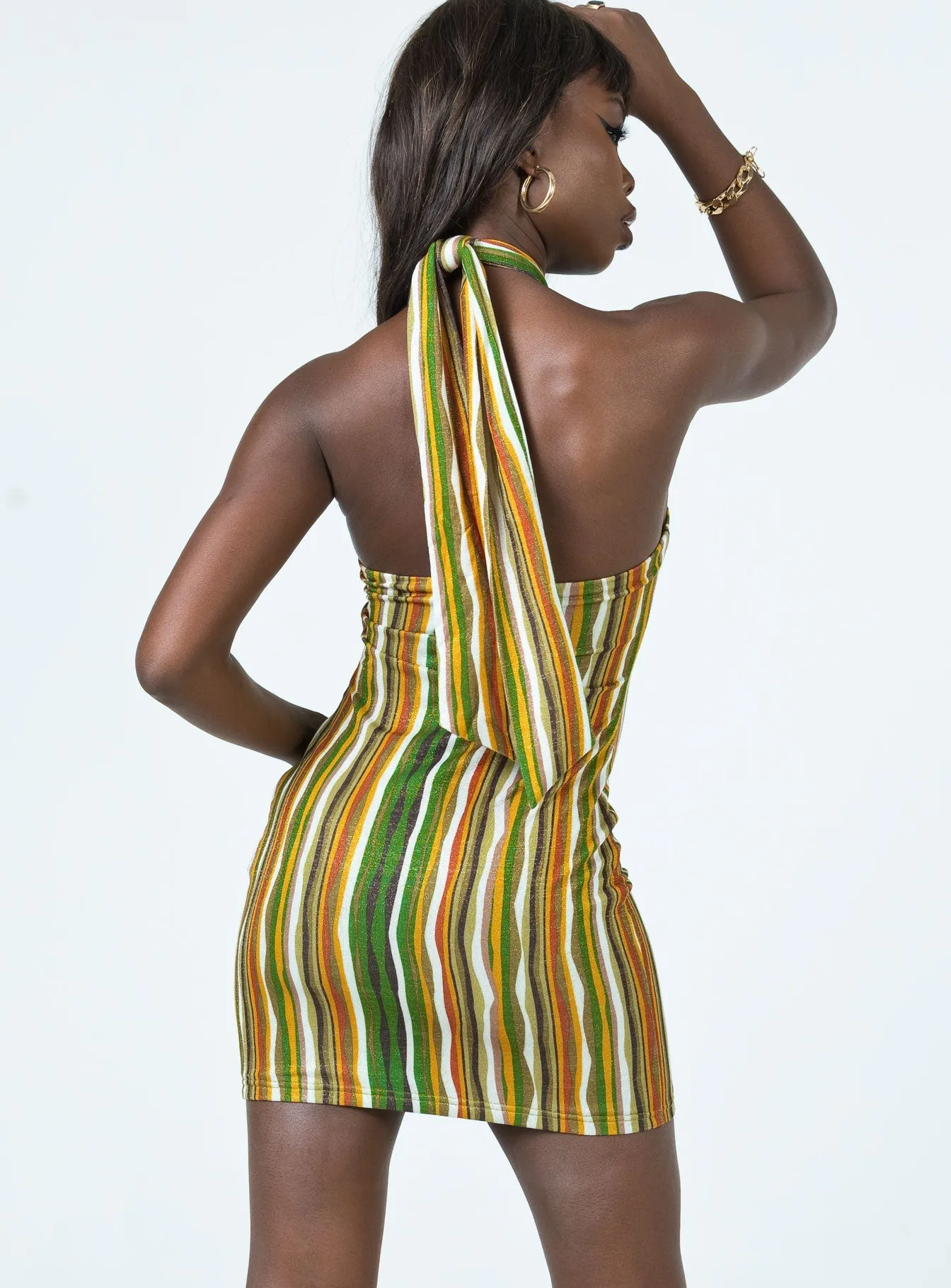 Edge Mode Paradise Fever Mini Dress Brown Multi