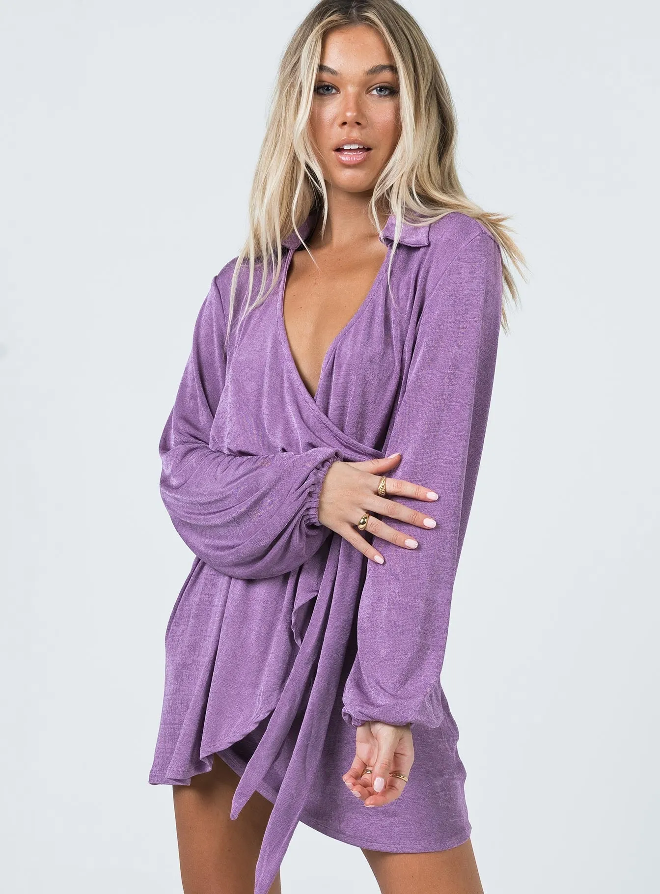Party Time Mini Dress Purple Summer Style Casual Comfort