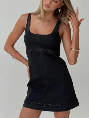 Rautha Denim Mini Dress Black Flirty Wear Flirty Design
