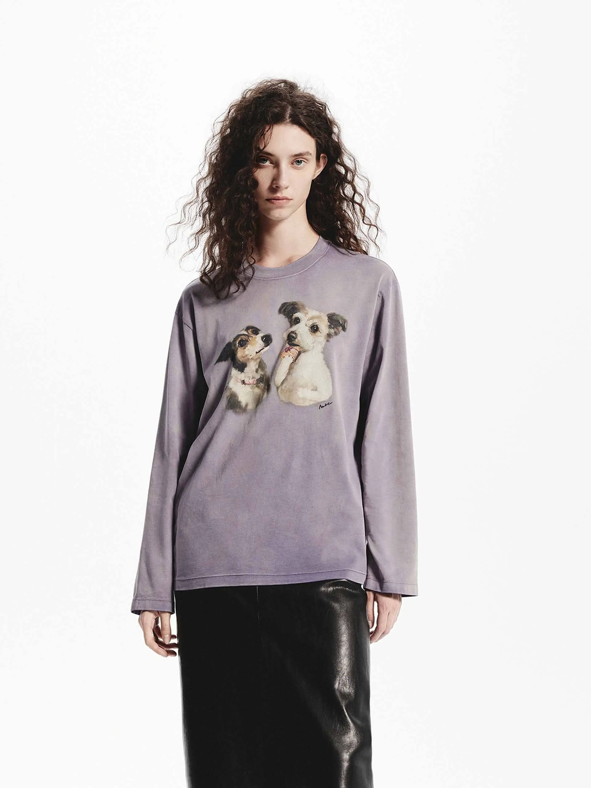 Puppy Print Loose T-shirt Outdoor Gear
