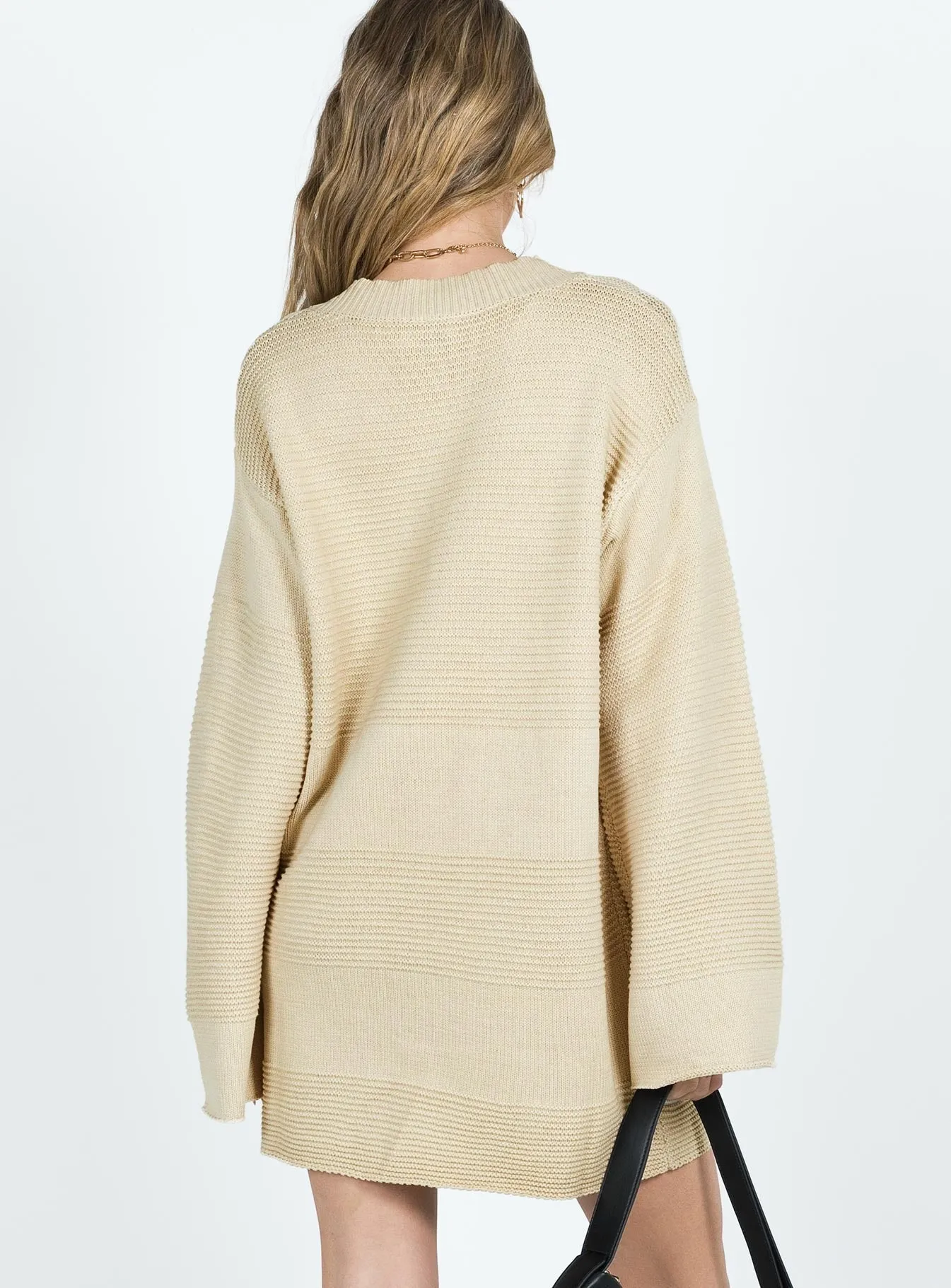Urban Chic Cheyenne Knit Sweater Dress Beige