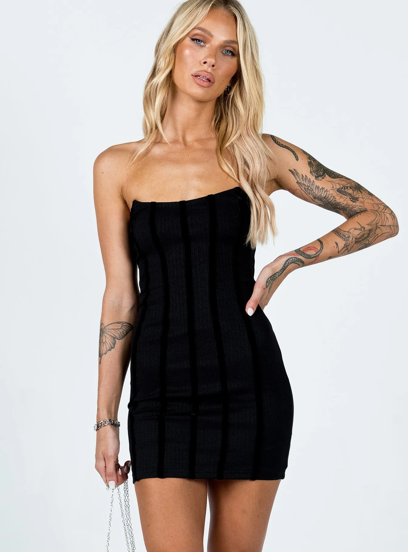 Tristian Mini Dress Black Easy Fit Smart Casual Wear