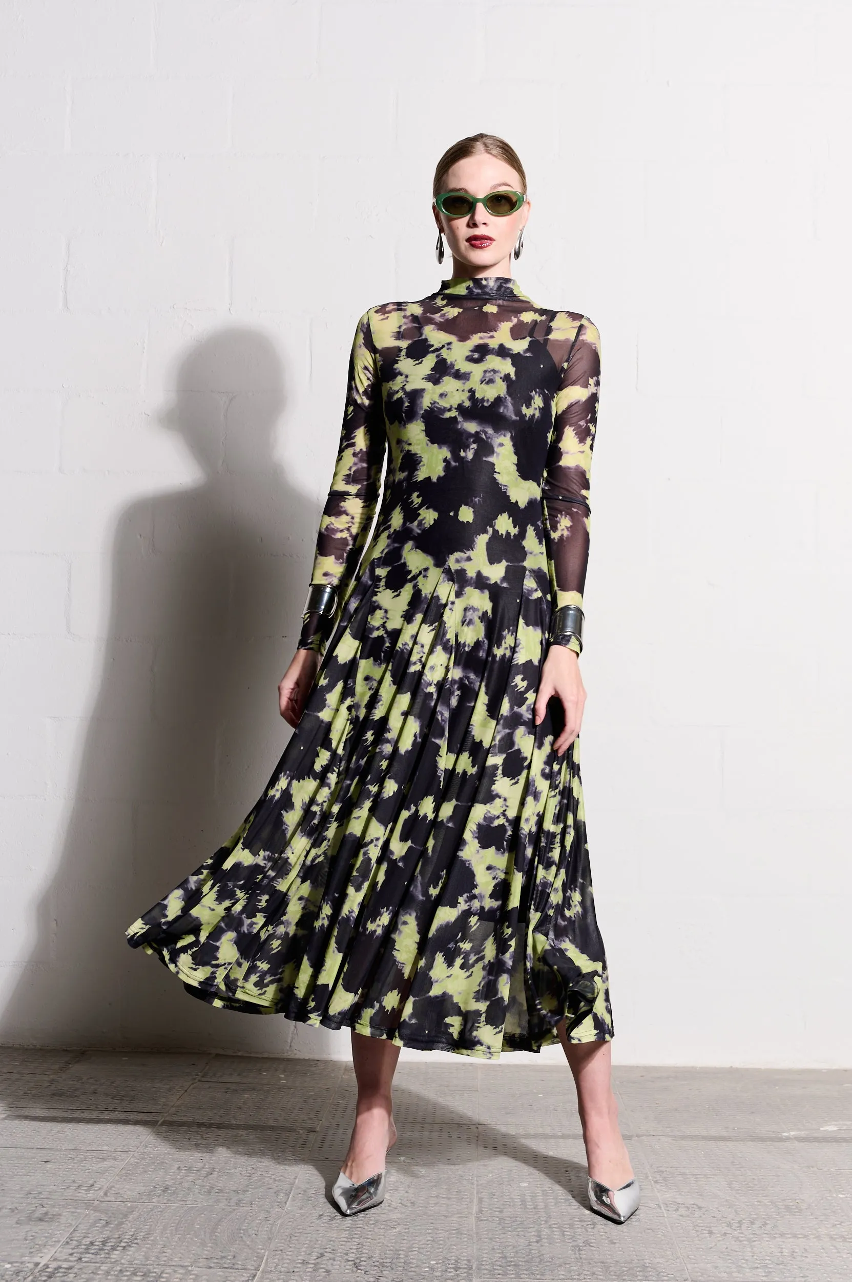 The Mesh Dress in Lime Acid Weekend Look ComfortWaistband