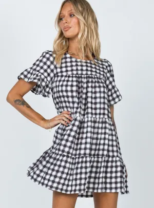 Miami Check Mini Dress Black Edge Glow