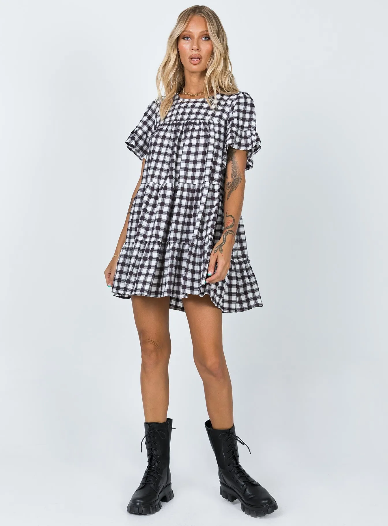 Miami Check Mini Dress Black Pack Quick Flirty Vibe