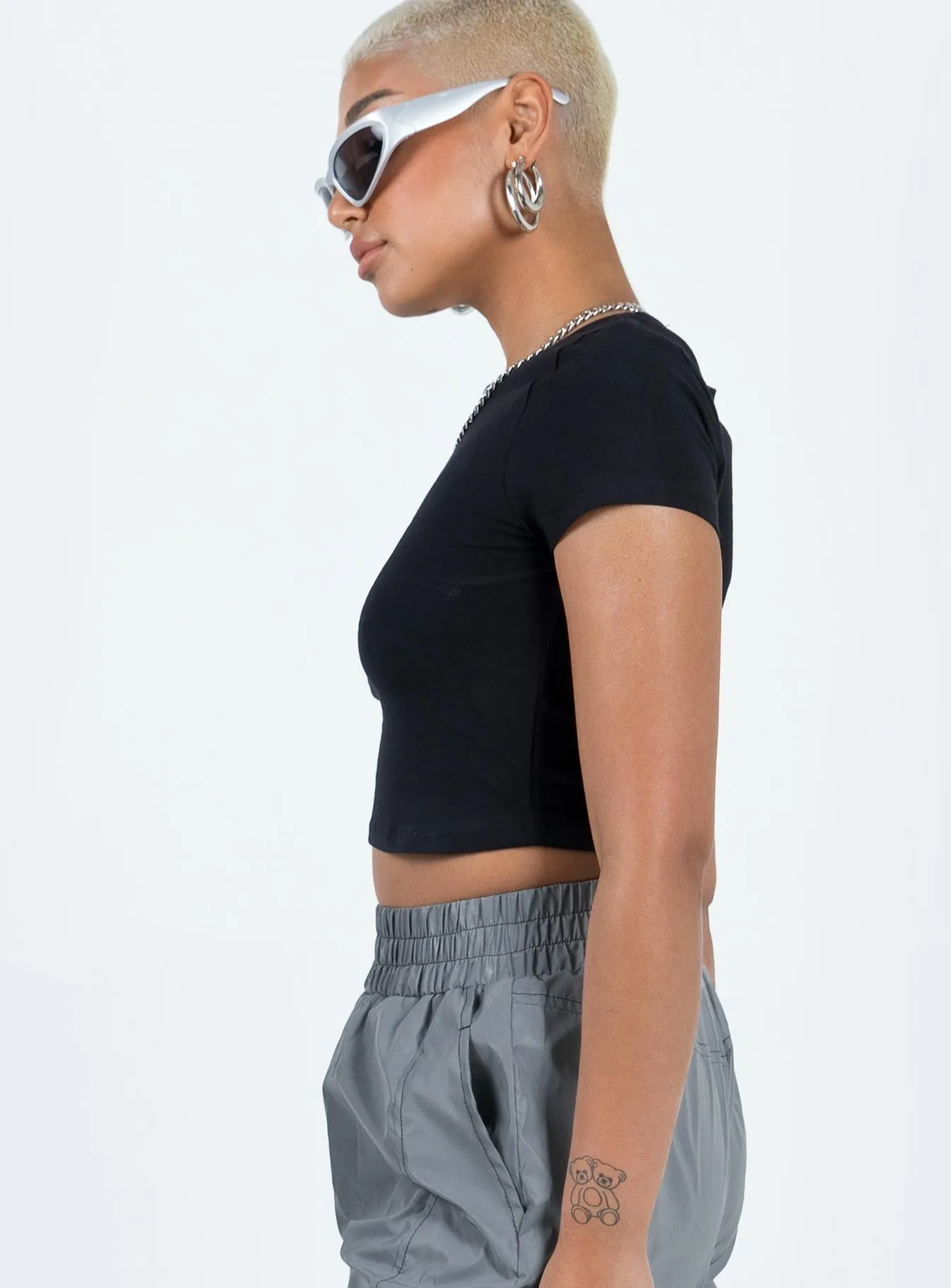Cosmic Baby Tee Black AdvancedMoistureManagement Light and Cozy