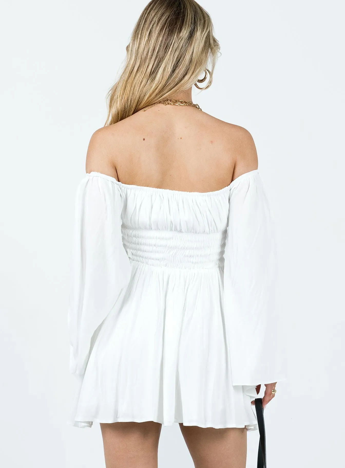 Halle Mini Dress White Low Bulk Daytime casual mini
