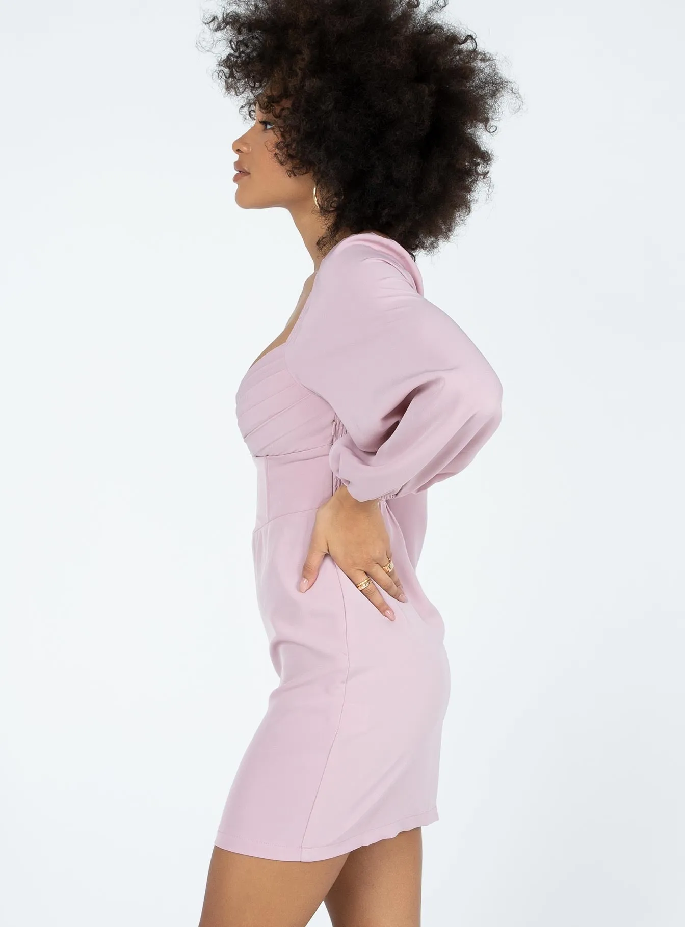 Fearless Charm Zoella Long Sleeve Mini Dress Pink