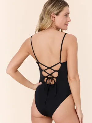 The Cabarete One Piece - Eco Nylon - Black - Classic Soft Jersey