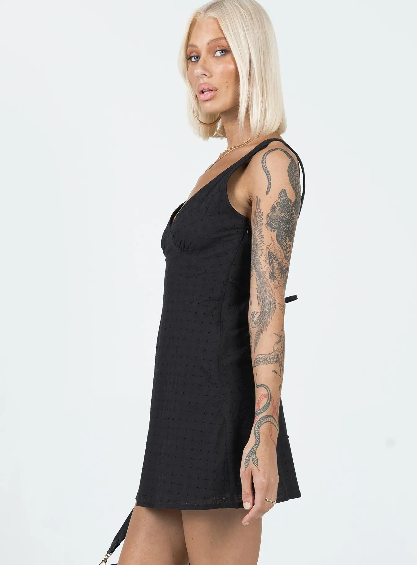 Nellie Mini Dress Black Anglaise UV Protection