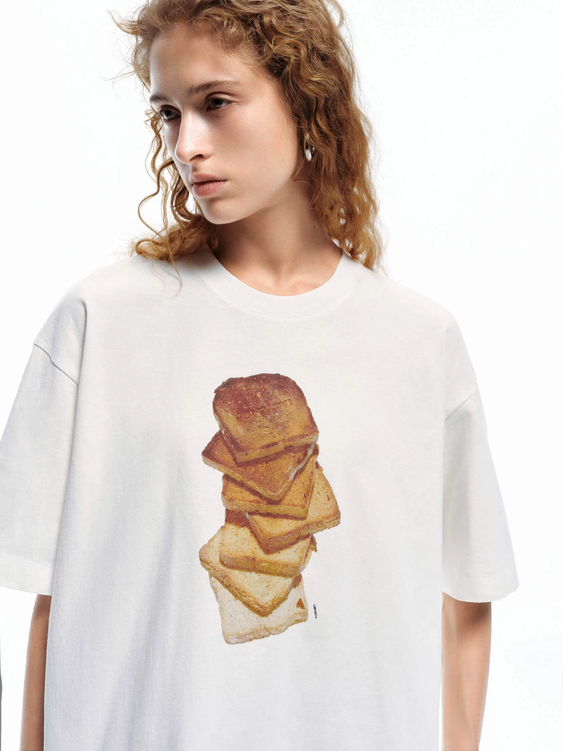 Bread Pattern Cotton T-shirt Pocket Reinforcement NonRestrictive Cut