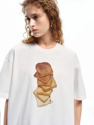 Bread Pattern Cotton T-shirt Pocket Reinforcement NonRestrictive Cut