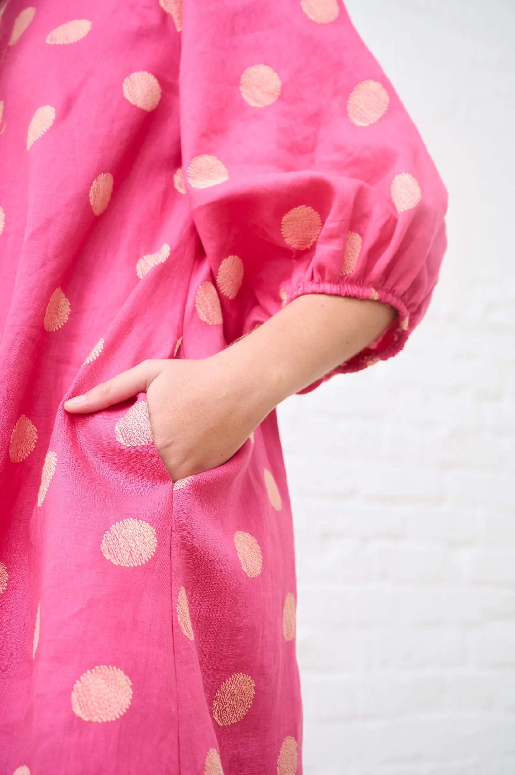 The XO dress in Spot linen FadeResistant Dye WaterRepellent