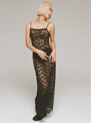 Countess Maxi Dress Black Party Ready Water Glow