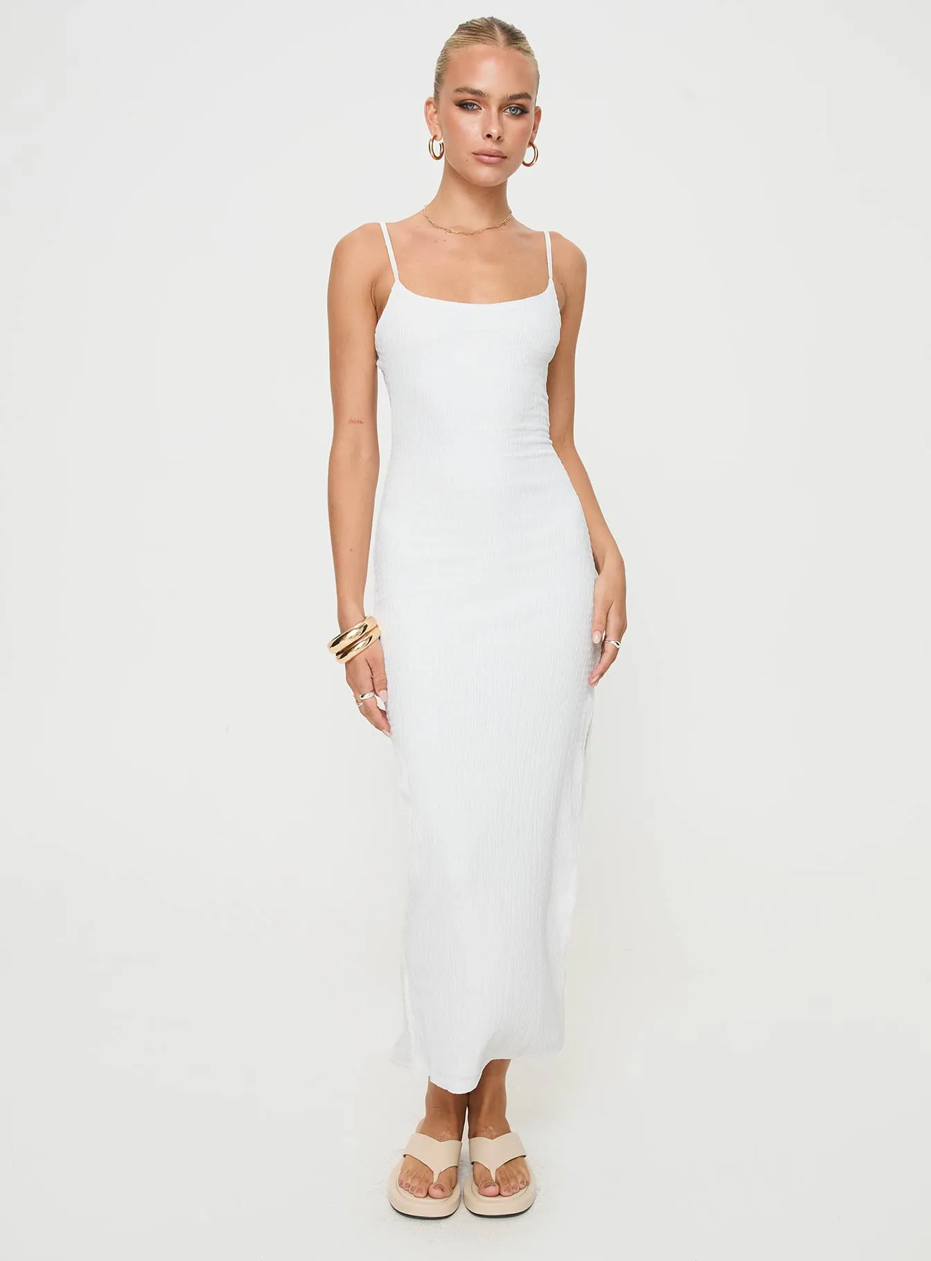 Elestria Maxi Dress White Petite Ocean Breeze