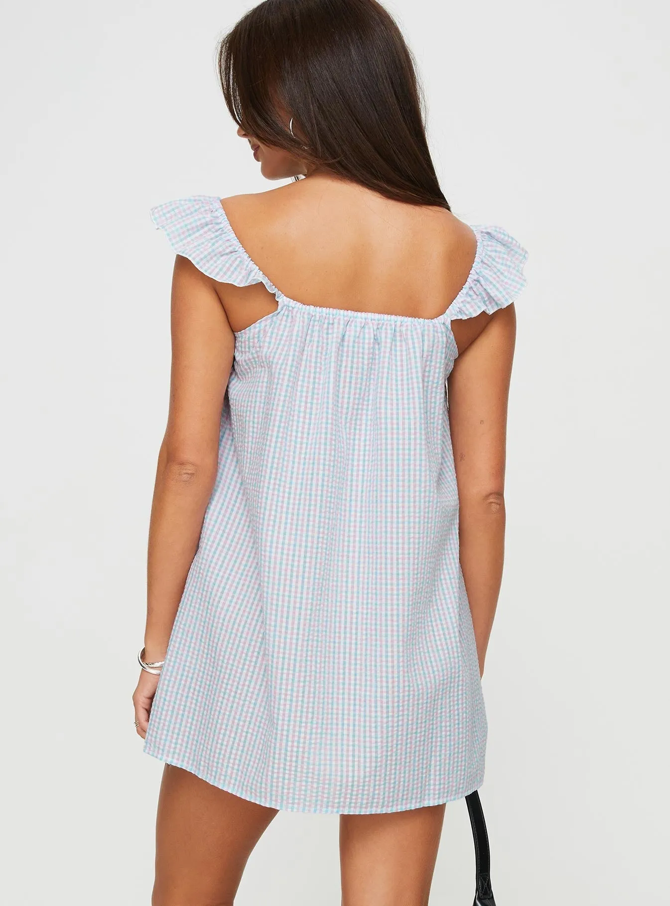 Keekee Check Mini Dress Pink / Green Casual chic style Minimal Look