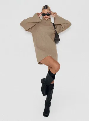 Sonelle Knit Mini Dress Beige Soft-touch summer dress Flattering bodycon mini